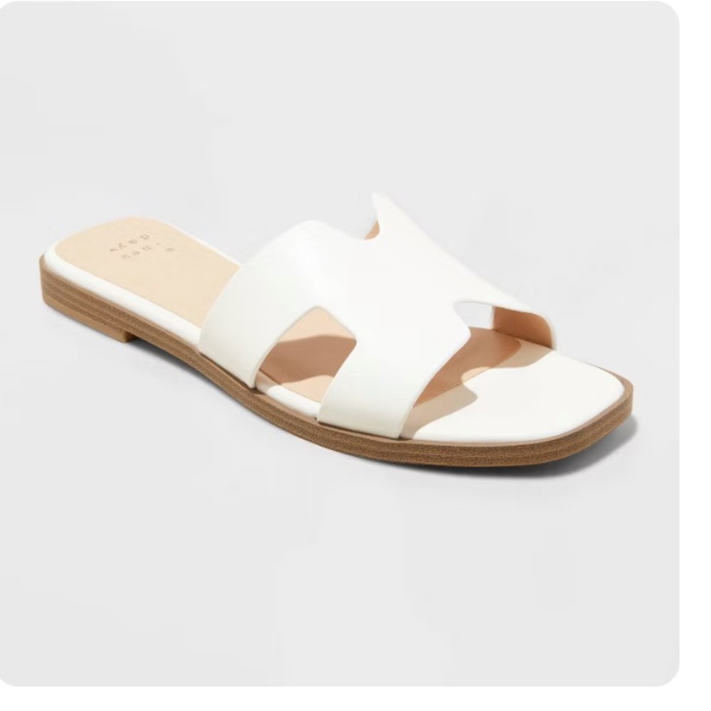 Women's White Slide Sandals